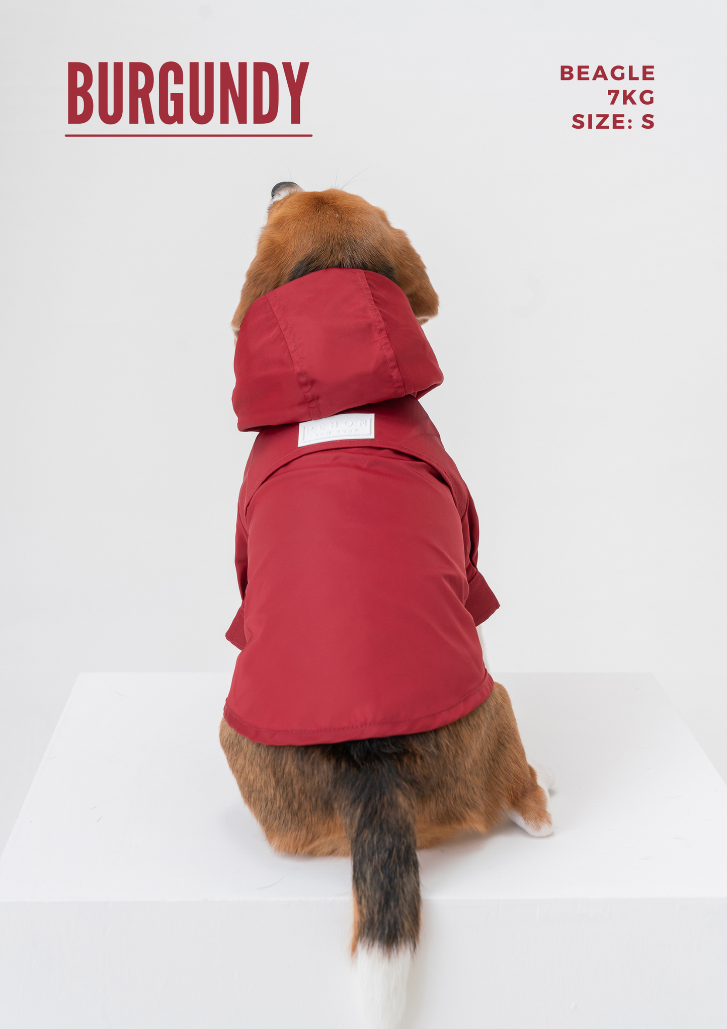 Tribeca adjustable velcro raincoat - Burgundy