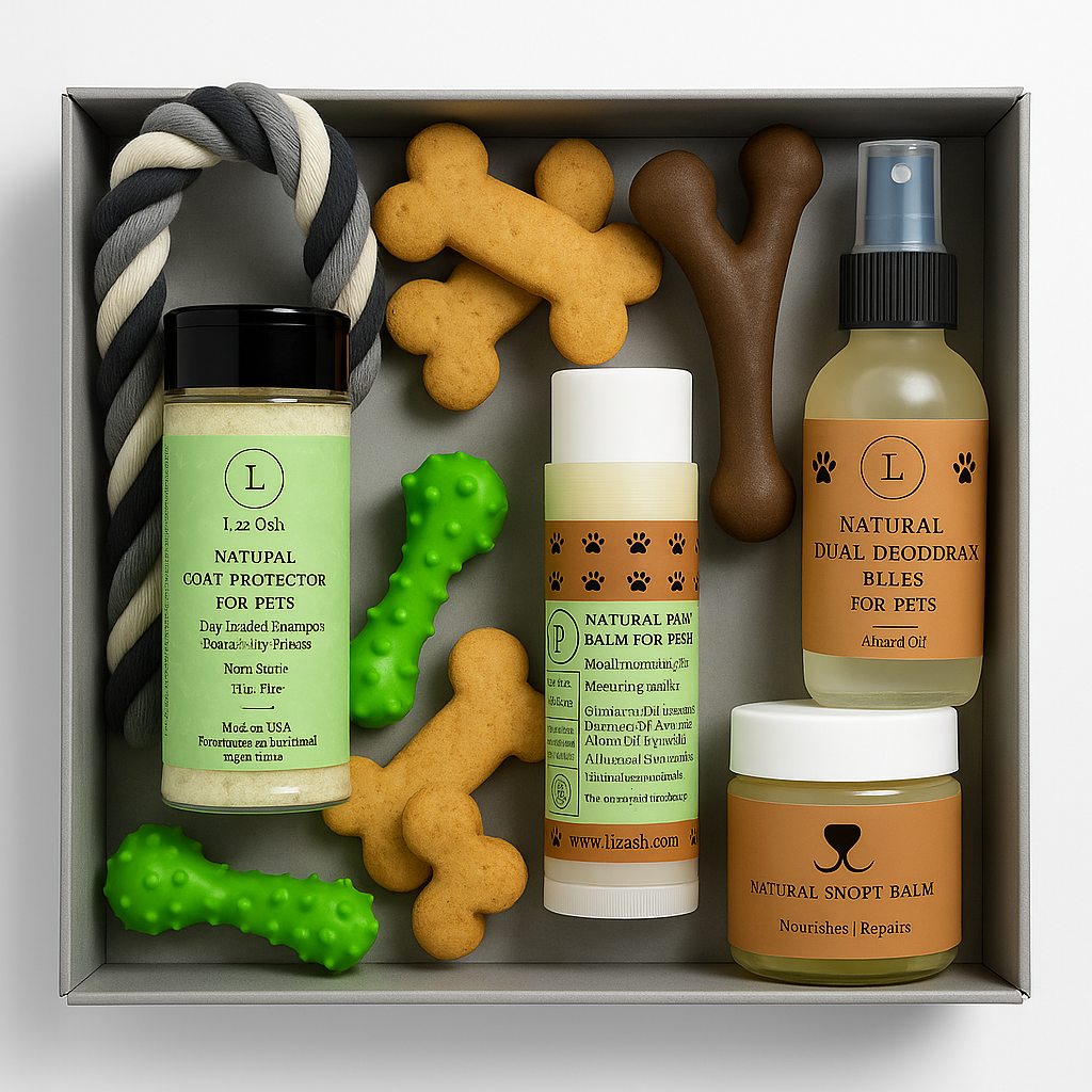 Pet Pampering Gift Box -All-Natural Pet Wellness Kit – Soothing Balms & Herbal Coat Powder